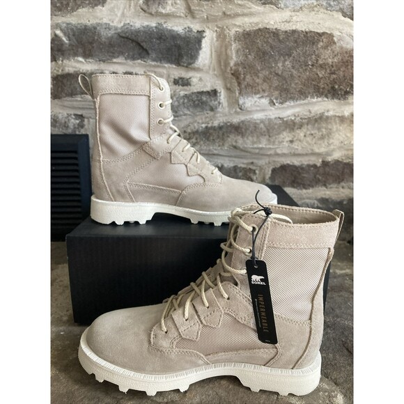 Sorel Caribou OTM WP Waterproof Suede Lace Up Boots Natural Tan Women Size 6 - Picture 2 of 8